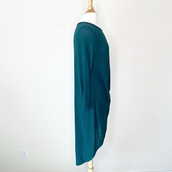 Azules Dramatic High Low Knot Front Green Sweater S - Picture 5 of 8